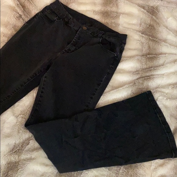 petite black flare jeans